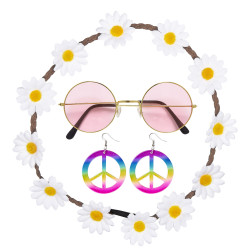 Sada Hippie s brýlemi